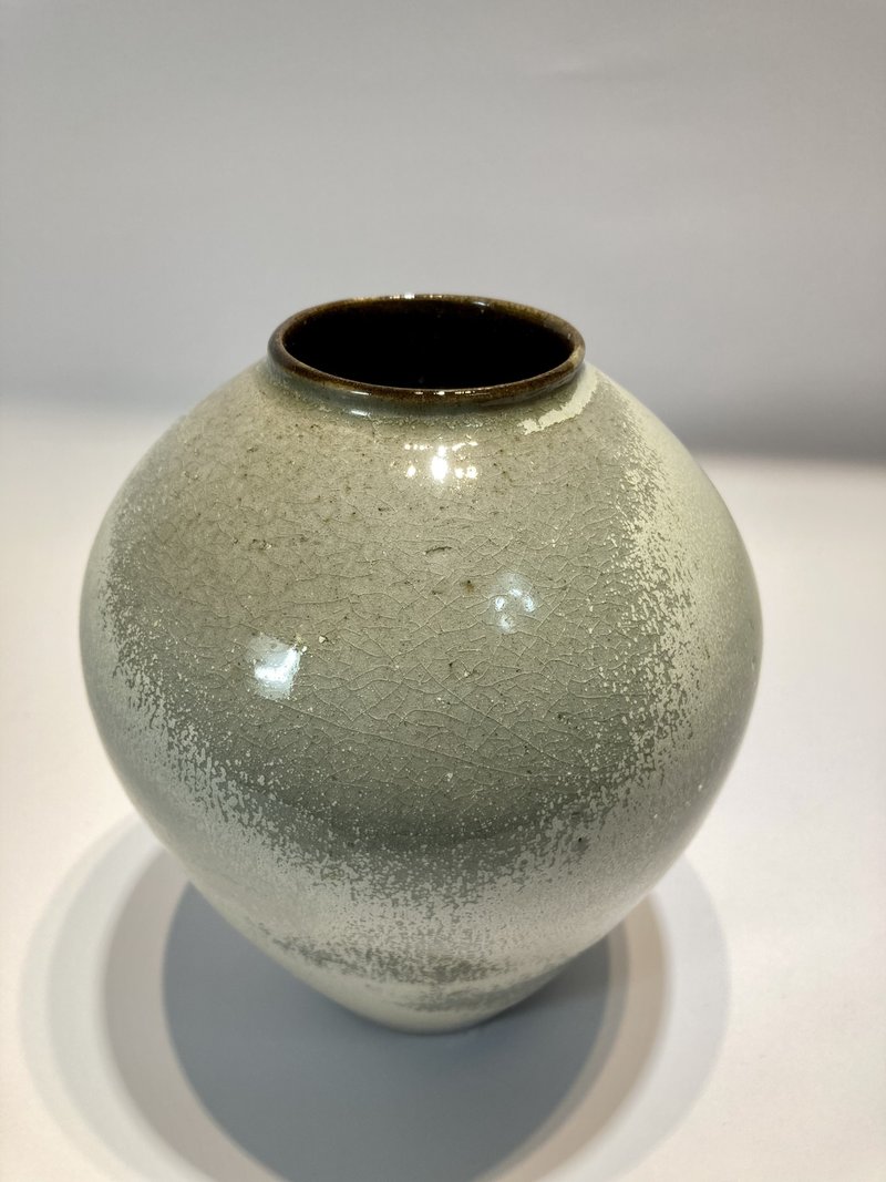 開片青瓷大花器 - 花瓶 - 陶 灰色