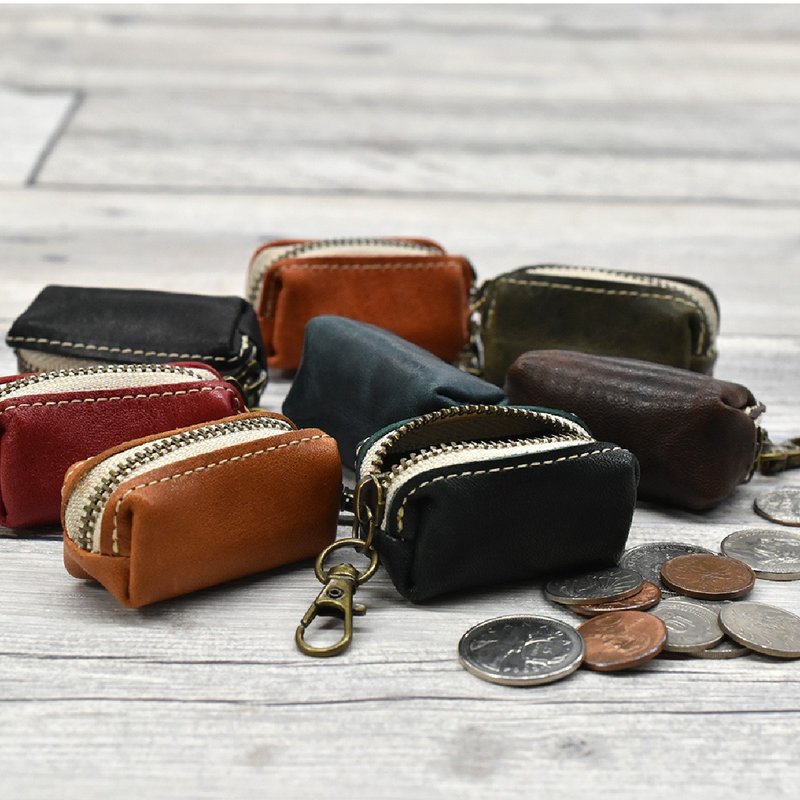 Made to order Japanese horse leather mini coin case, coin purse, genuine leather miniwallet, coin purse, made in Japan, JAK088 - กระเป๋าใส่เหรียญ - หนังแท้ หลากหลายสี