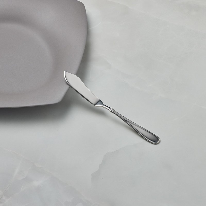 日本山崎金屬 - FLORA系列 - 不鏽鋼奶油抹刀 (154mm) - 刀叉/湯匙/餐具組 - 其他金屬 銀色