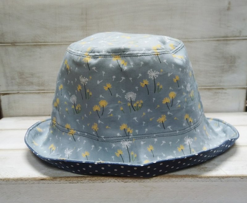 Dandelion Flying & Pointing Cowboy Blue Double Sided Fisherman Hat Visor - Hats & Caps - Cotton & Hemp Multicolor