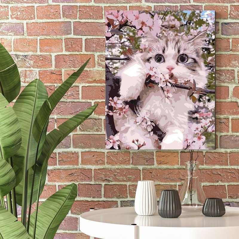 Ah Meow was discovered with creative digital oil painting [Cat Painting] - วาดภาพ/ศิลปะการเขียน - วัสดุอื่นๆ 