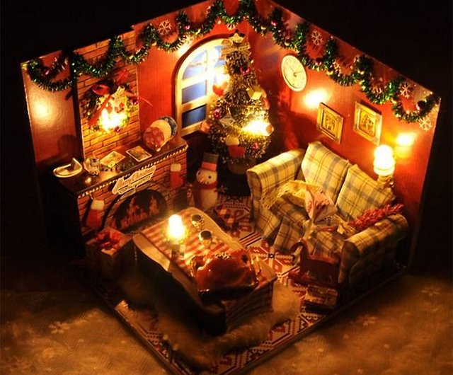 クリスマスの装飾、ドールハウスのミニチュア、クリスマス ギフト、DIY