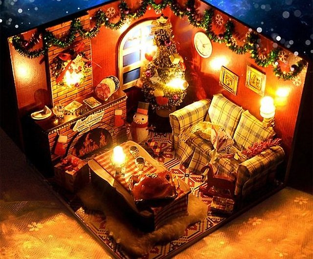 クリスマスの装飾、ドールハウスのミニチュア、クリスマス ギフト、DIY 
