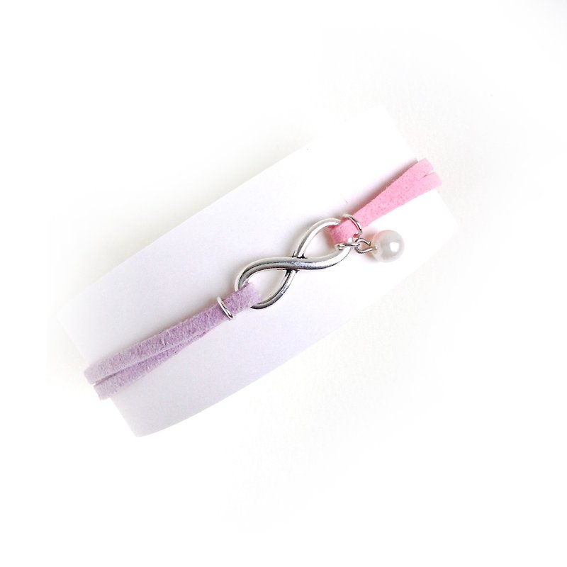 Other Materials Bracelets Pink - Handmade Infinity Bracelets – romantic pink limited