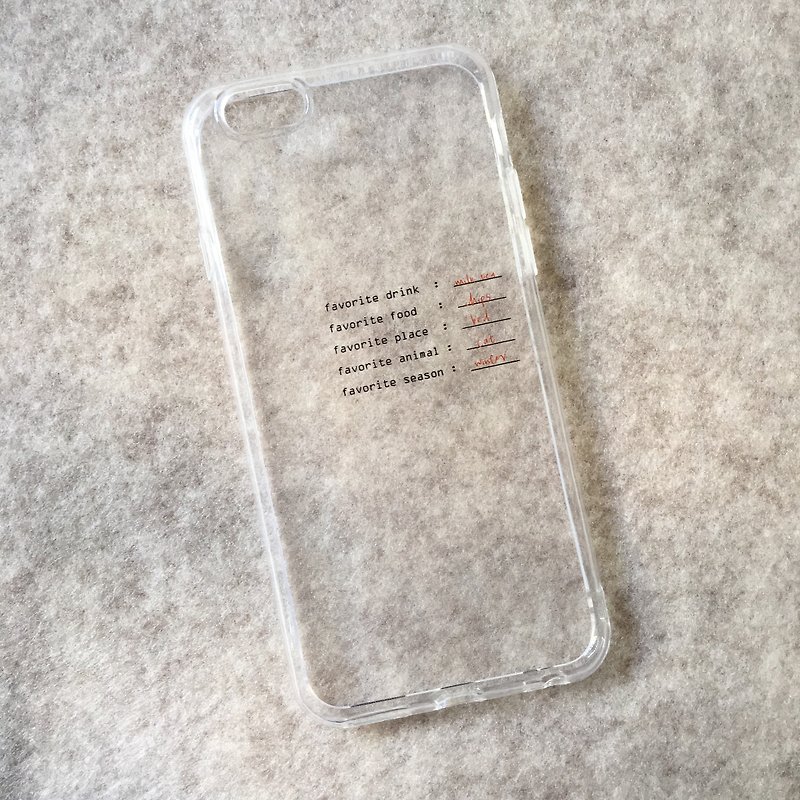 Self introduction / soft shell / text phone case - Phone Cases - Plastic Transparent