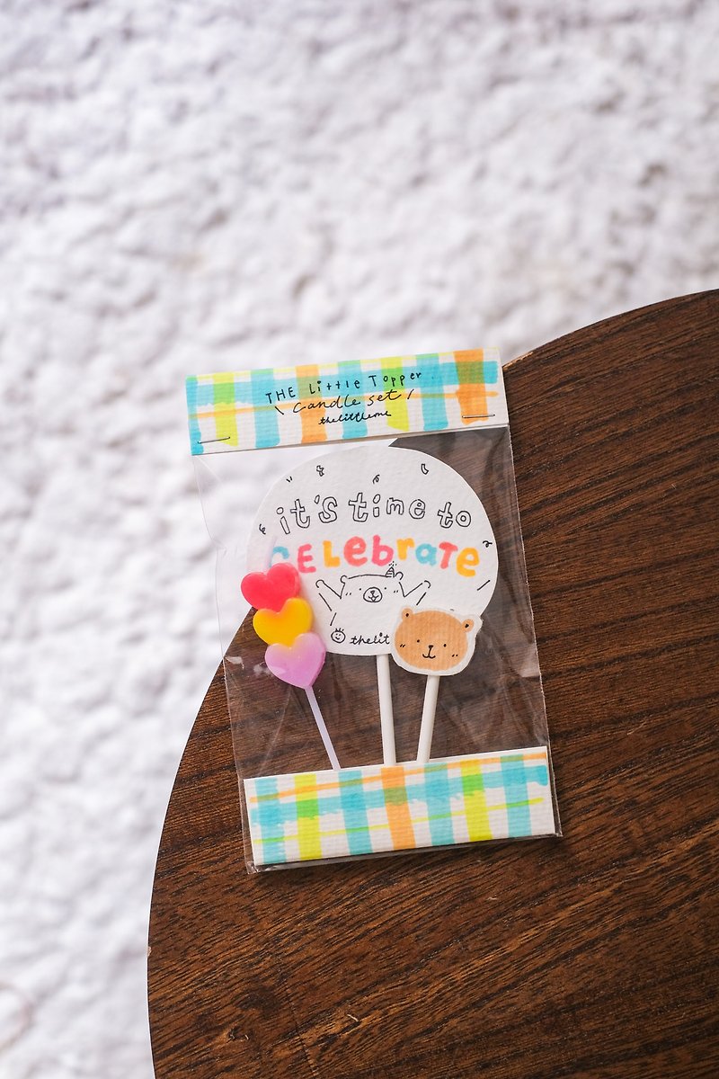 【カスタマイズ】ミニ手描きケーキインサート型キャンドルセット - その他 - 紙 多色
