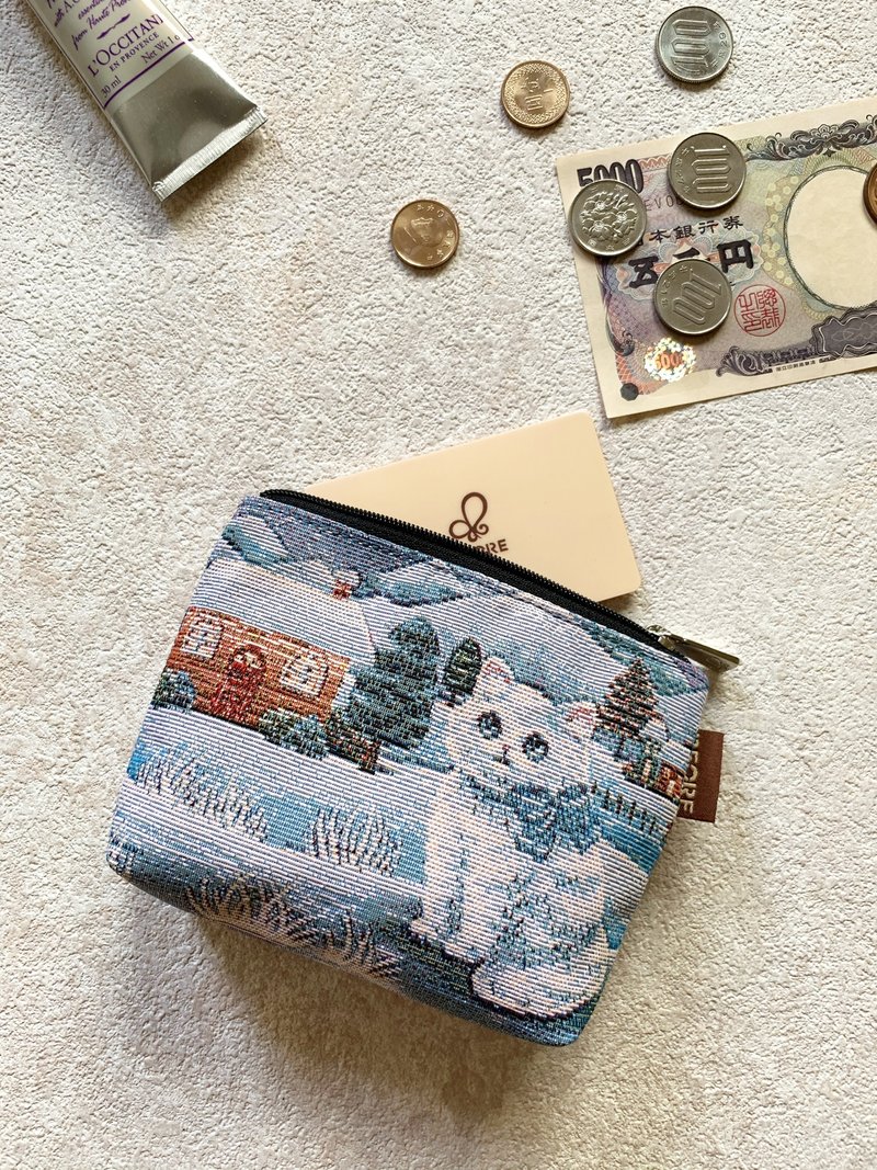 免運  中零錢包 防潑水 平織緹花  極光波斯貓 - 零錢包/小錢包 - 防水材質 