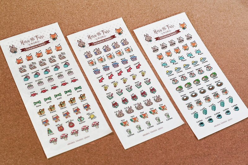 Sticker / Haru and Furi Transparent Schedule Seals / Set of 3pcs