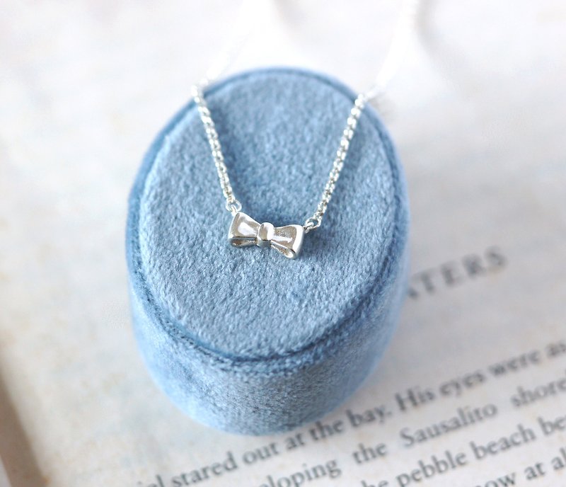 Good quality - bow sterling silver necklace - super cute in real life - สร้อยคอ - เงินแท้ สีเงิน