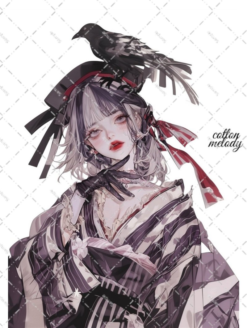 original sticker no.6919 人物ステッカー オリジナルステッカー 人物ステッカー 女の子ステッカー オリジナル人物ステッカー - 貼紙 - 紙 