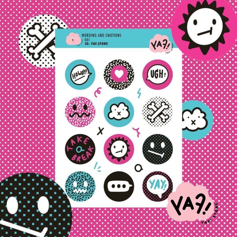 Wording and Emitions Sticker - 貼紙 - 防水材質 