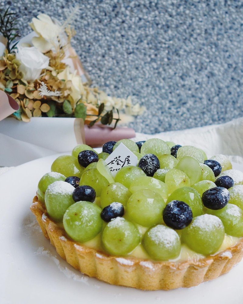 Seasonal Style_Green Grape Custard Tower [Festival Gift Box, Birthday, Festival, Gift, Mid-Autumn Festival] - เค้กและของหวาน - เครื่องเพชรพลอย 