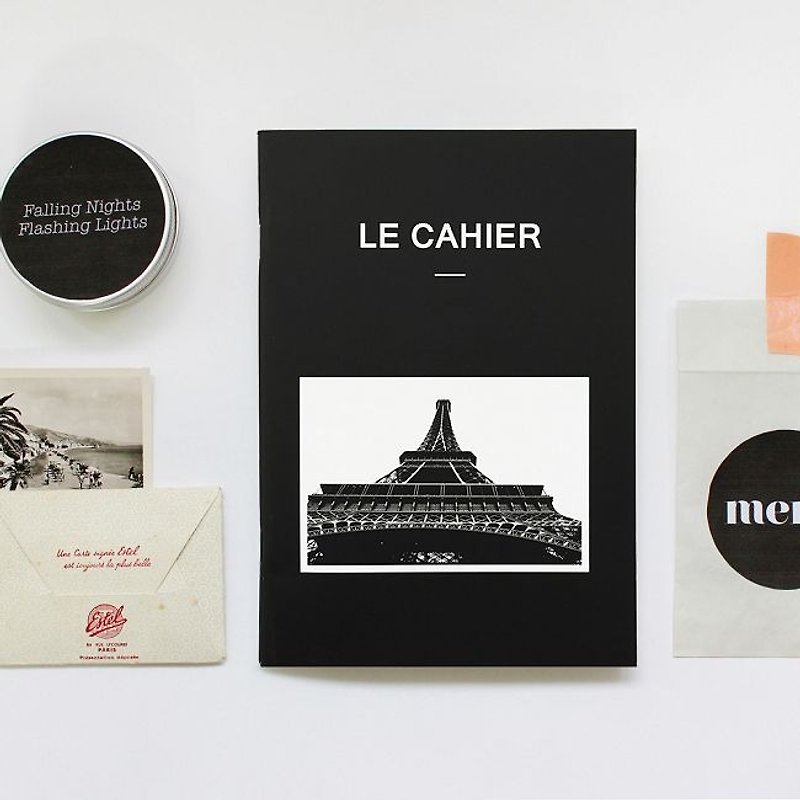 敲敲-Dear Maison 黑白雙封面筆記本 (橫條紋)-巴黎,DMS50196 - 筆記簿/手帳 - 紙 黑色