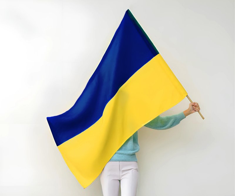 Ukrainian flag made in Ukraine Support Ukraine Ukrainian gifts - 壁貼/牆壁裝飾 - 聚酯纖維 