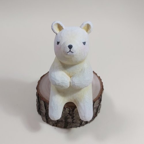 小木森林 木雕工作室 白熊木雕藝術品