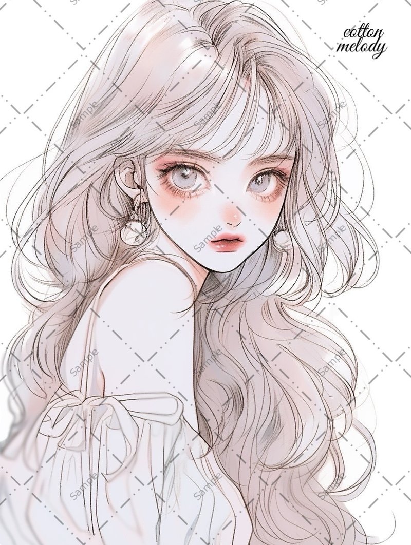 original sticker no.691 人物ステッカー オリジナルステッカー 人物ステッカー 女の子ステッカー オリジナル人物ステッカー - 貼紙 - 紙 