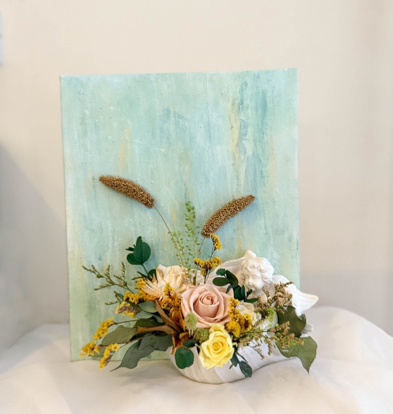 永生玫瑰畫布 居家擺飾 生日 花禮 開幕禮 - 擺飾/家飾品 - 植物．花 綠色