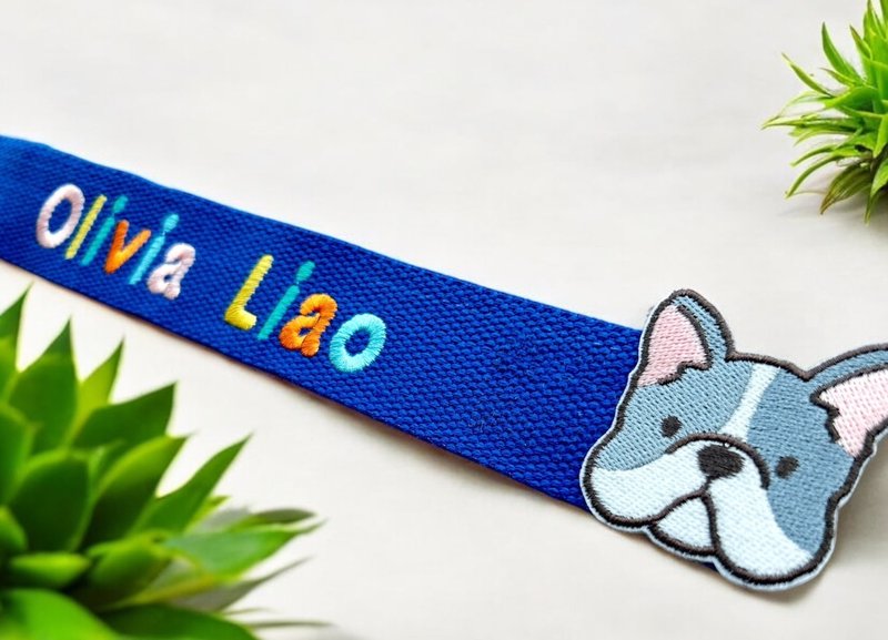 Personalized full-color name embroidered luggage streamer-Fadou - ป้ายสัมภาระ - งานปัก 