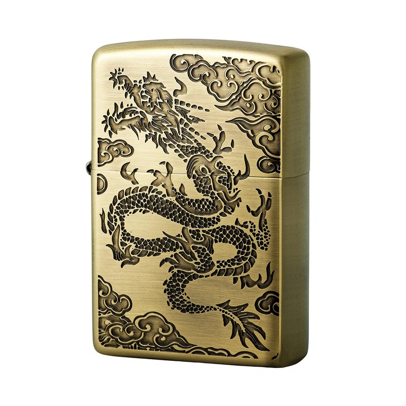 【ZIPPO官方旗艦店】 龍紋金防風打火機 ZA-3-35C - 其他 - 銅/黃銅 