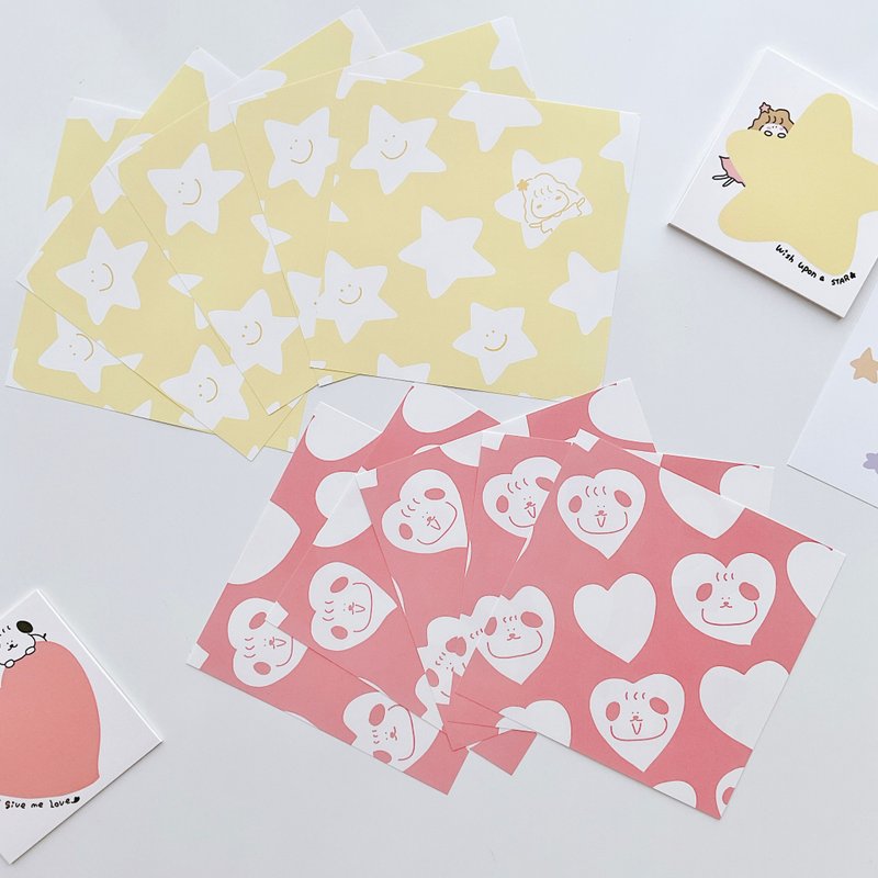 heart star スクエアペーパー10sheets - 信封/信紙 - 紙 