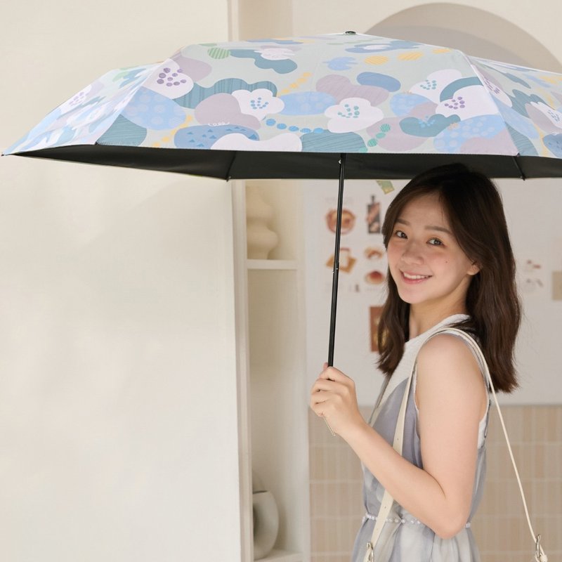 【rento】碳纖輕量黑膠晴雨傘-花鳥漫漫(藍) - 雨傘/雨衣 - 防水材質 藍色