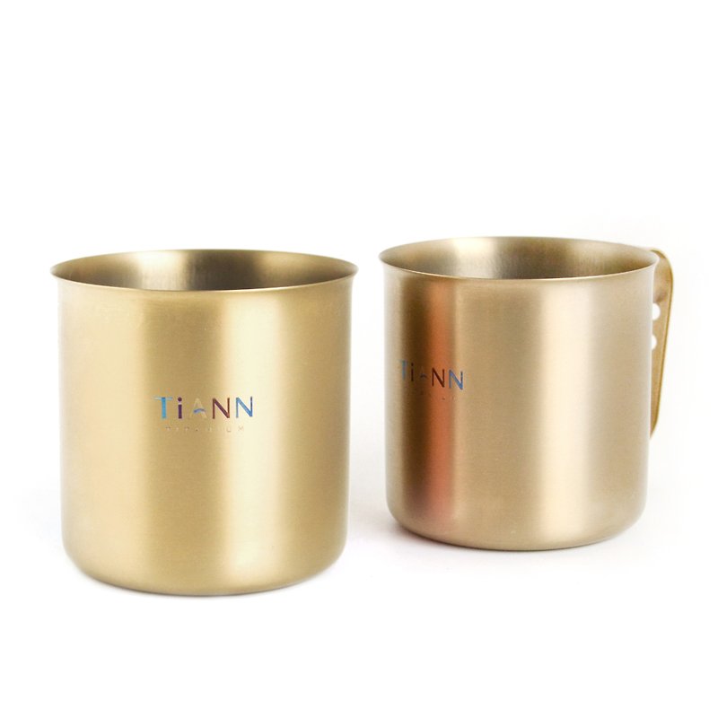 TiCup Titanium Cup*2 PCS - Mugs - Other Metals Gold
