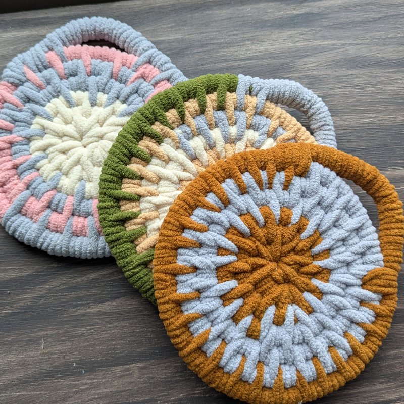 創意手作樂趣~纏繞圓墊材料包/獨家教學影片/16色選5 - 編織/刺繡/羊毛氈/縫紉 - 棉．麻 