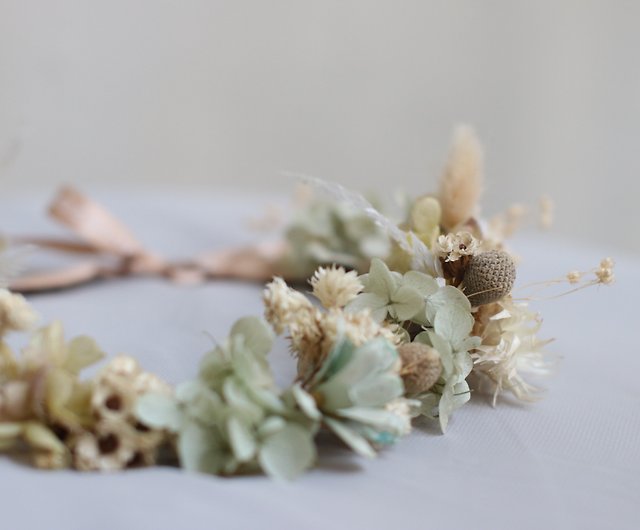 Forest Corolla Hydrangea Bridal Wreath/Customizable - Shop Kielo