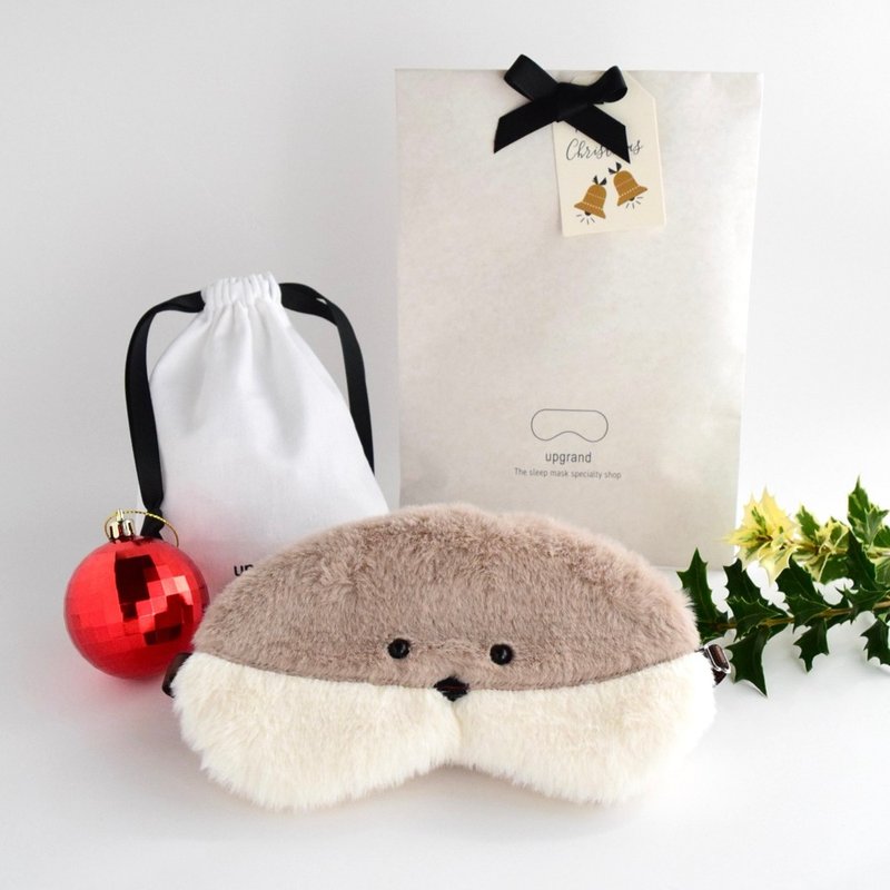 Sparrow Sleep mask | storage pouch | Holiday | travel - ผ้าปิดตา - เส้นใยสังเคราะห์ สีนำ้ตาล