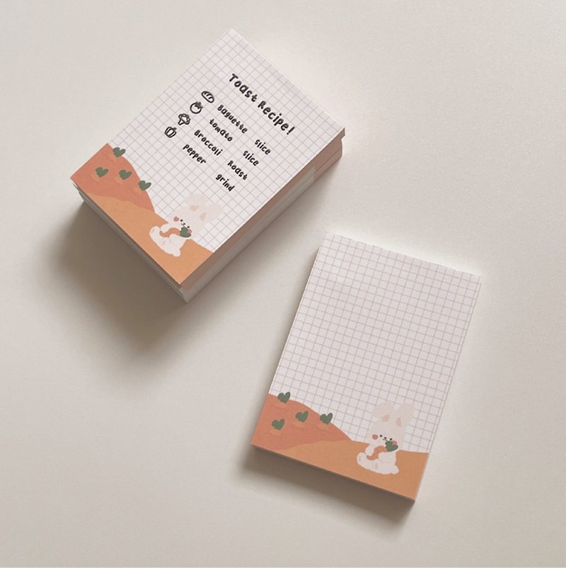 HATO grid note paper / memo paper / pocket material - Sticky Notes & Notepads - Paper Orange