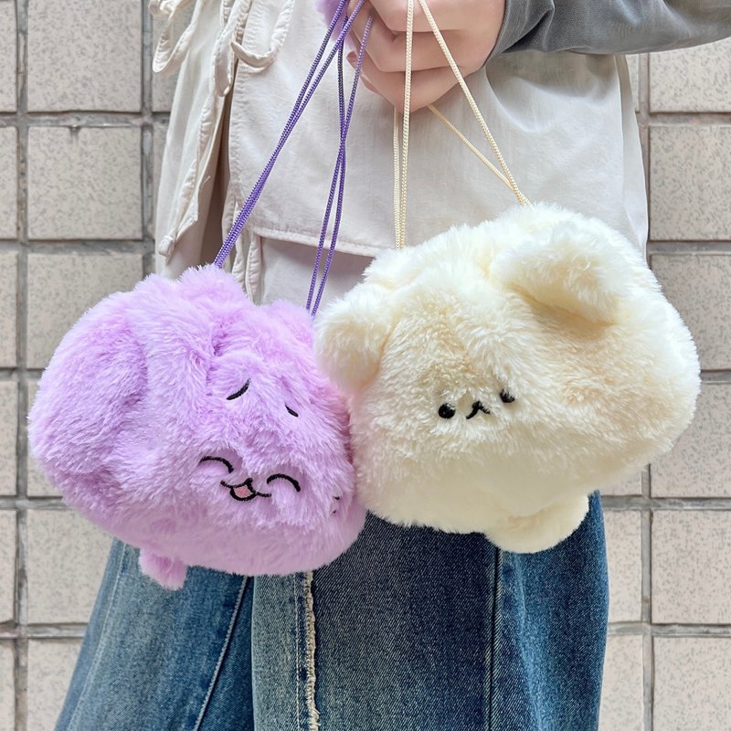 CHiiZ BEAR cheese bell plush drawstring - two types - กระเป๋าหูรูด - ไฟเบอร์อื่นๆ 