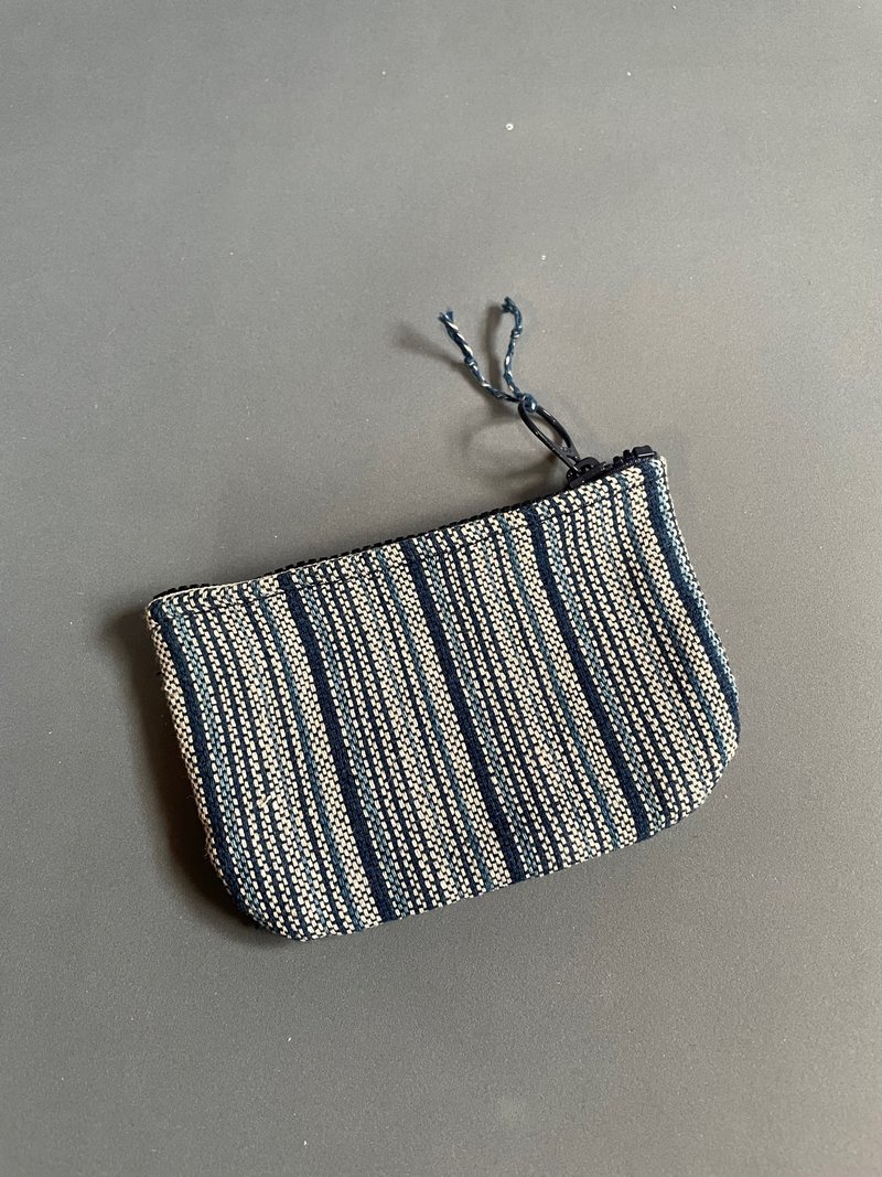 Handmade kofu coin pouch blue order handmade kofu coin pouch - Coin Purses - Cotton & Hemp Blue