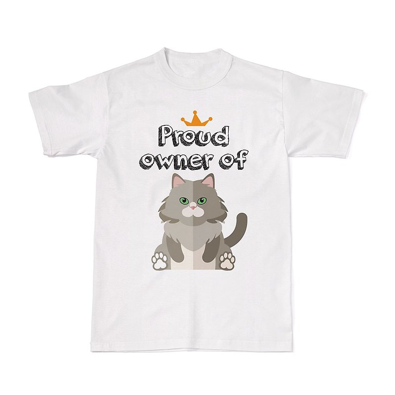 Proud Cat Owners Tees - Norwegian Forest Cat - เสื้อยืดผู้หญิง - ผ้าฝ้าย/ผ้าลินิน ขาว