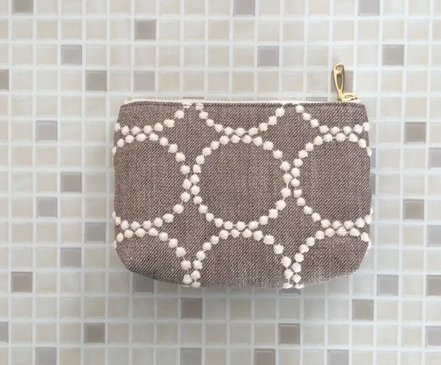 Mina perhonen 幾何学模様 ポーチ ストラップ付き mina perhonen cuddle purse(カドルパース) がま口-hanakaze