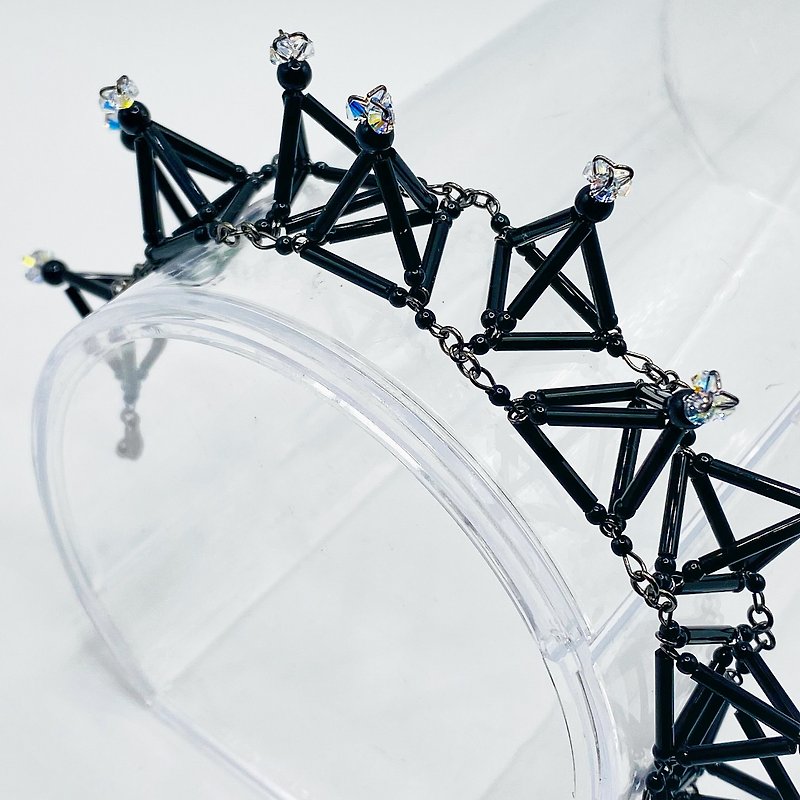 3D Toge BRACELET(Black) - ブレスレット - ガラス ブラック