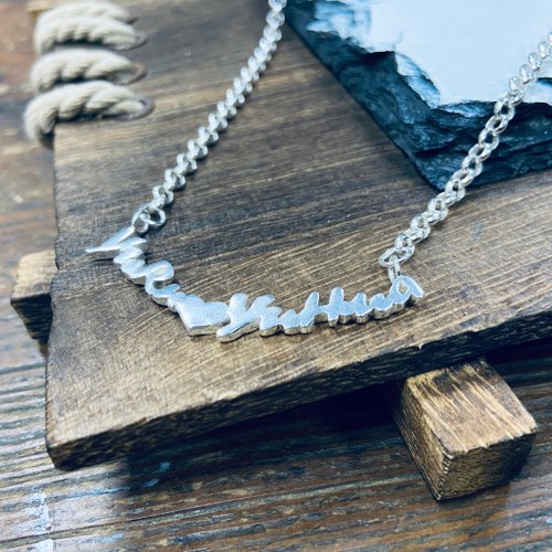 スターリングシルバー英語名ネックレスカスタマイズ名太いチェーンS413