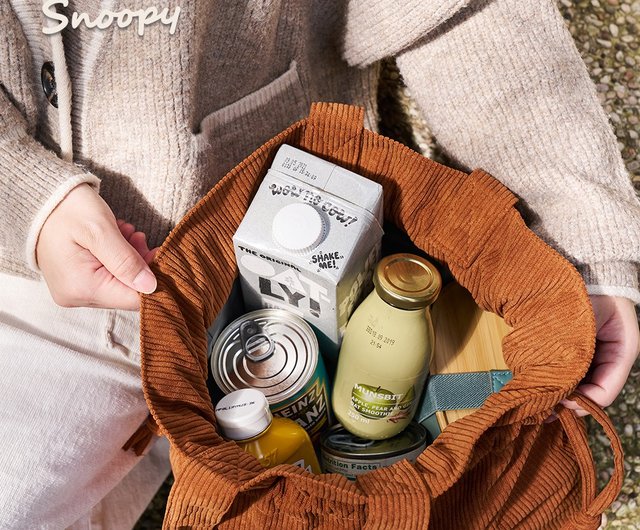 クリスマスギフト】SNOOPY スヌーピー レトロな街並み 巾着ショルダー