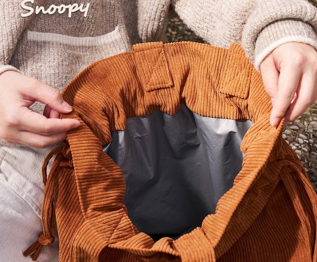 クリスマスギフト】SNOOPY スヌーピー レトロな街並み 巾着ショルダー