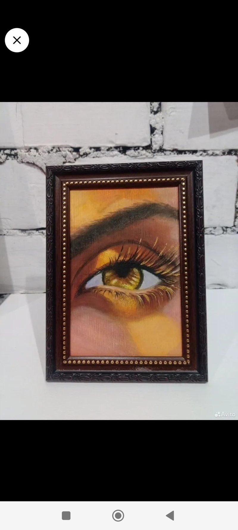 Beautiful eye Painting Original Art Portrait Art  Oil Painting - 海報/掛畫/掛布 - 棉．麻 金色