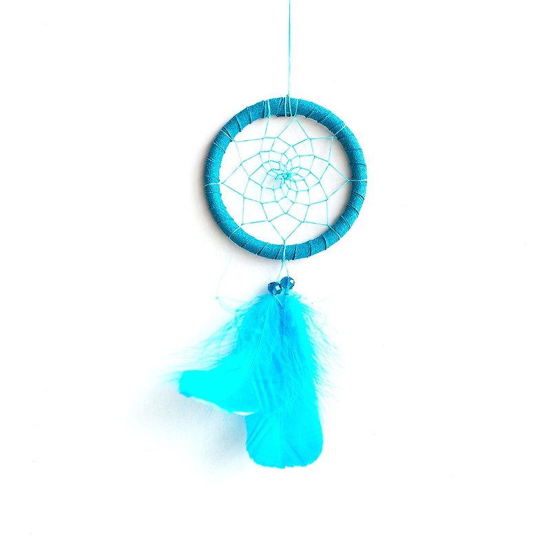 夢のキャッチャー8センチメートル - 純粋なトルコの青（ミニマル）バレンタインデーの贈り物、誕生日の贈り物 - 置物 - その他の素材 ブルー