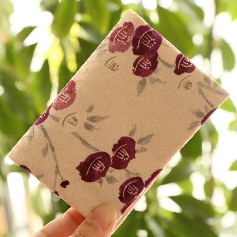 Kimono Card Case Tsubakiumi · Silk - ที่เก็บนามบัตร - ผ้าไหม สีม่วง