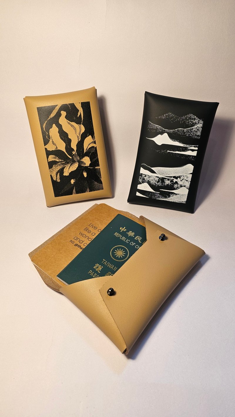 Handmade screen printing, Passport Holder - Passport Holders & Cases - Genuine Leather Khaki