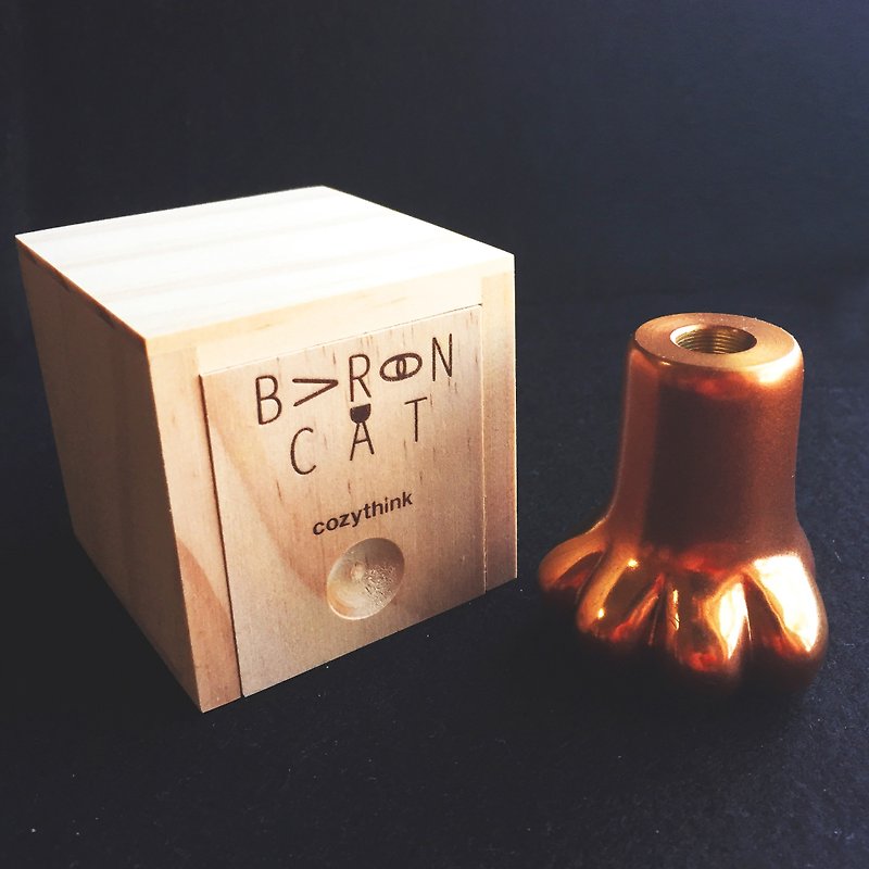 Baron Cat﹝Cat Baron Footprint Pen Holder Sealing Wax Seal﹞/【Love Red】/ Rose Gold - Pen & Pencil Holders - Other Metals Gold