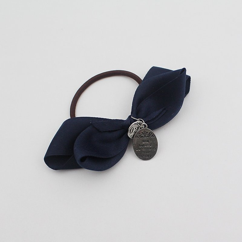 twist  ribbon ponytail holder  - 髮夾/髮飾 - 聚酯纖維 藍色