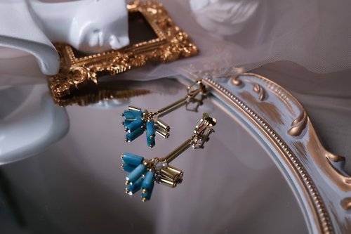 Lu’s accessory 卡布里島藍洞 垂墜耳環
