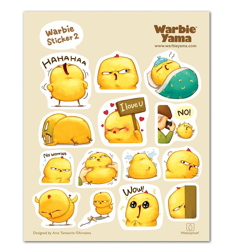 Warbie Warbie Mini Sticker set 002 - สติกเกอร์ - วัสดุกันนำ้ สีเหลือง