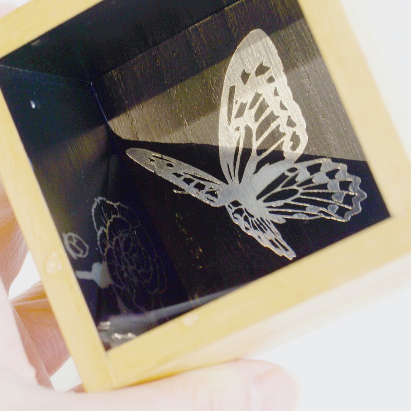 Paulownia Sake Masu HAKUMASUMASU / Flower and Butterfly - Bar Glasses & Drinkware - Wood Silver