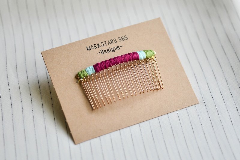 Contrast braided hair fork / hairpin / hair comb - zero ginseng - Hair Accessories - Other Metals Multicolor