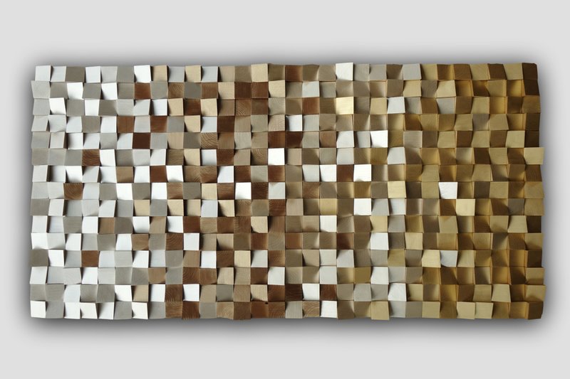 3D wood wall art gold and silver, glamour wall art, silver gold wall decor - Wall Décor - Wood Gold