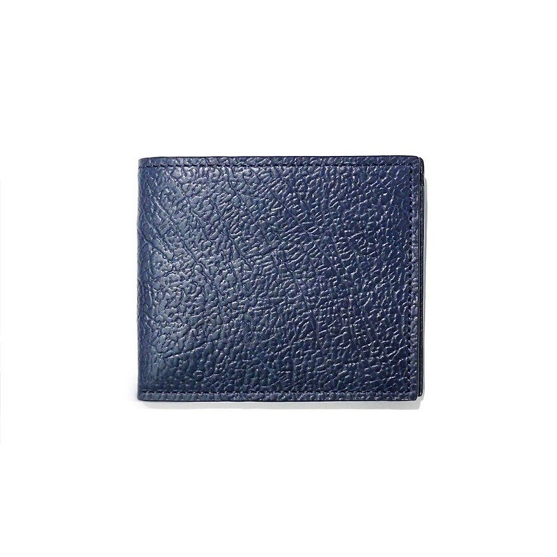 Short Clip - Twilight Italian Cracked Leather - กระเป๋าสตางค์ - หนังแท้ สีน้ำเงิน